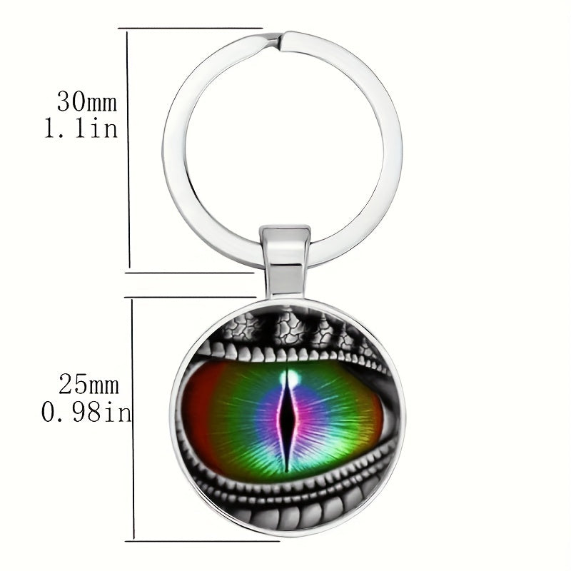 Vintage Lizard Eyes Keychain Necklace Bag Charm