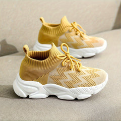 Kid's Breathable Lace Up Sneakers Comfy Non Slip Shoes for Outdoor Activities