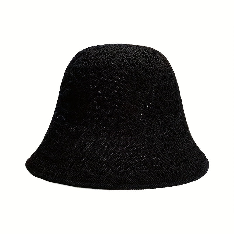 Reversible Foldable Crochet Bucket Hat Breathable Sun Hat
