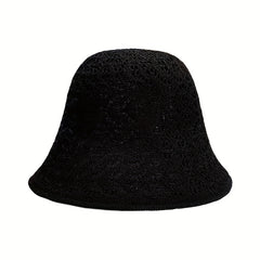 Reversible Foldable Crochet Bucket Hat Breathable Sun Hat