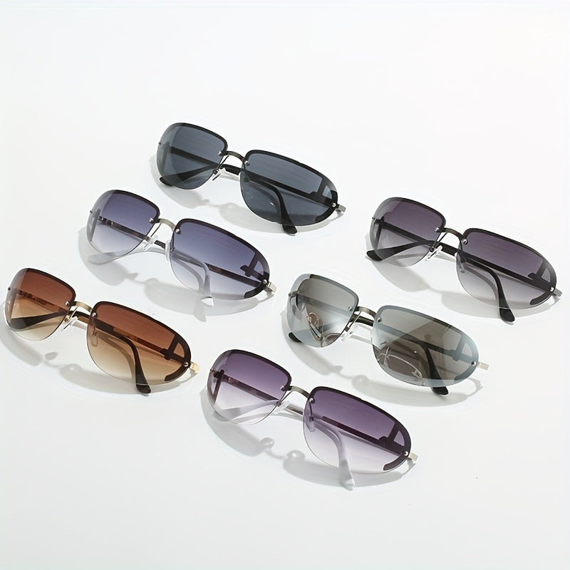 Y2K Futuristic Sunglasses Cyberpunk Rimless UV400