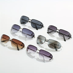 Y2K Futuristic Sunglasses Cyberpunk Rimless UV400