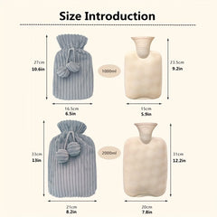 1000ml 2000ml Double Layer Hot Water Bag Hand Warmer Winter Christmas