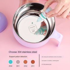 Stainless Steel Noodle Bowl with Lid, Bento Box, Portable Soup Bowl