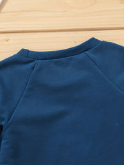Baby Girls Casual Sweatshirt Long Sleeve Letter Print Knit Shirt