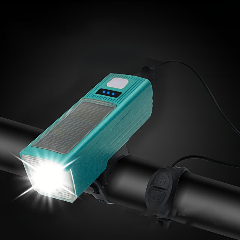 Solar Bike Lights Horn USB Charging Headlights