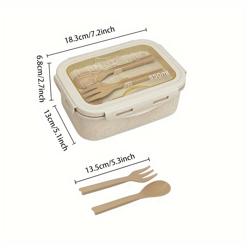 Classic Bento Lunch Box Set with Fork and Spoon for Lunch, Picnics, School, Work