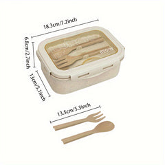 Classic Bento Lunch Box Set with Fork and Spoon for Lunch, Picnics, School, Work