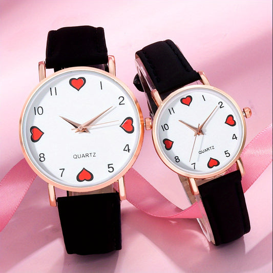 2pcs Heart Romance Couple Digital Quartz Watch Set