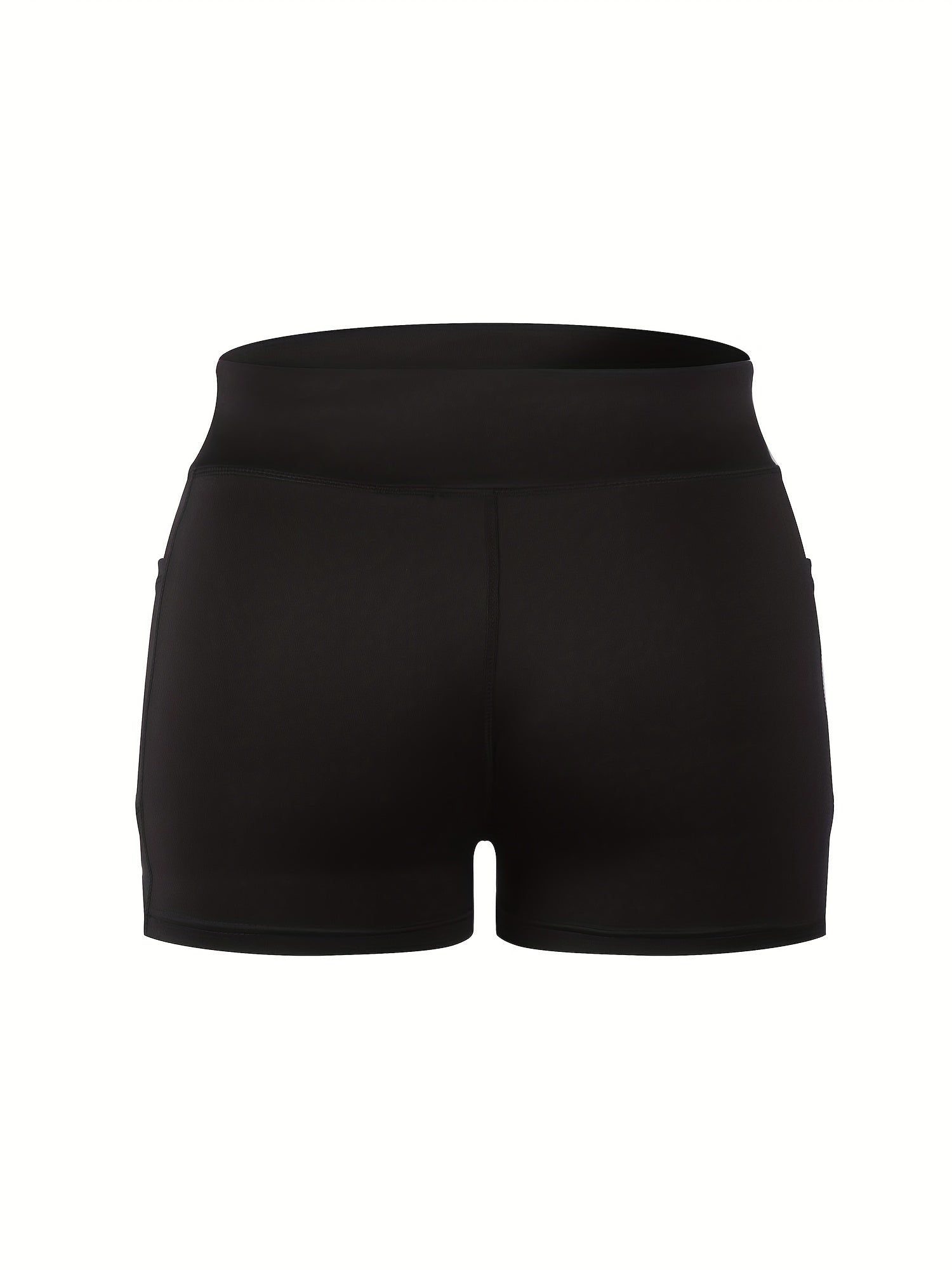High Rise Skinny Stretch Shorts With Pockets