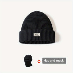 Winter Knitted Beanie Hat & Scarf Set Ear Protection Warm Hat Neck Gaiter