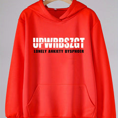 Girls Creative Letter Graphic Long Sleeve Hooded Sweatshirt Top Pullover