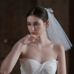Bowknot Head Veil With Comb Bridal Wedding Head Veil Hair Accessories