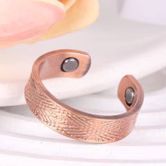 2pcs Copper Magnetic Rings with 3500 Gauss Magnets, Adjustable Copper Finger Rin