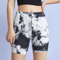 Summer Tie Dye High Waist Biker Shorts Women's Casual Slim Fit