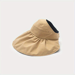 Double Layer Ponytail Visor Hat UV Protection Beach Travel Sun Hat