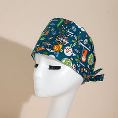 Minimalist Animal Scrub Cap Adjustable Ponytail Scrub Hat