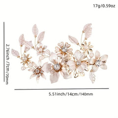 Bridal Flower Hair Clip Inlaid Pearl Rhinestone Head Jewelry
