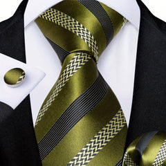 Solid Striped Silk Wedding Tie Gift Set Business Neck Tie