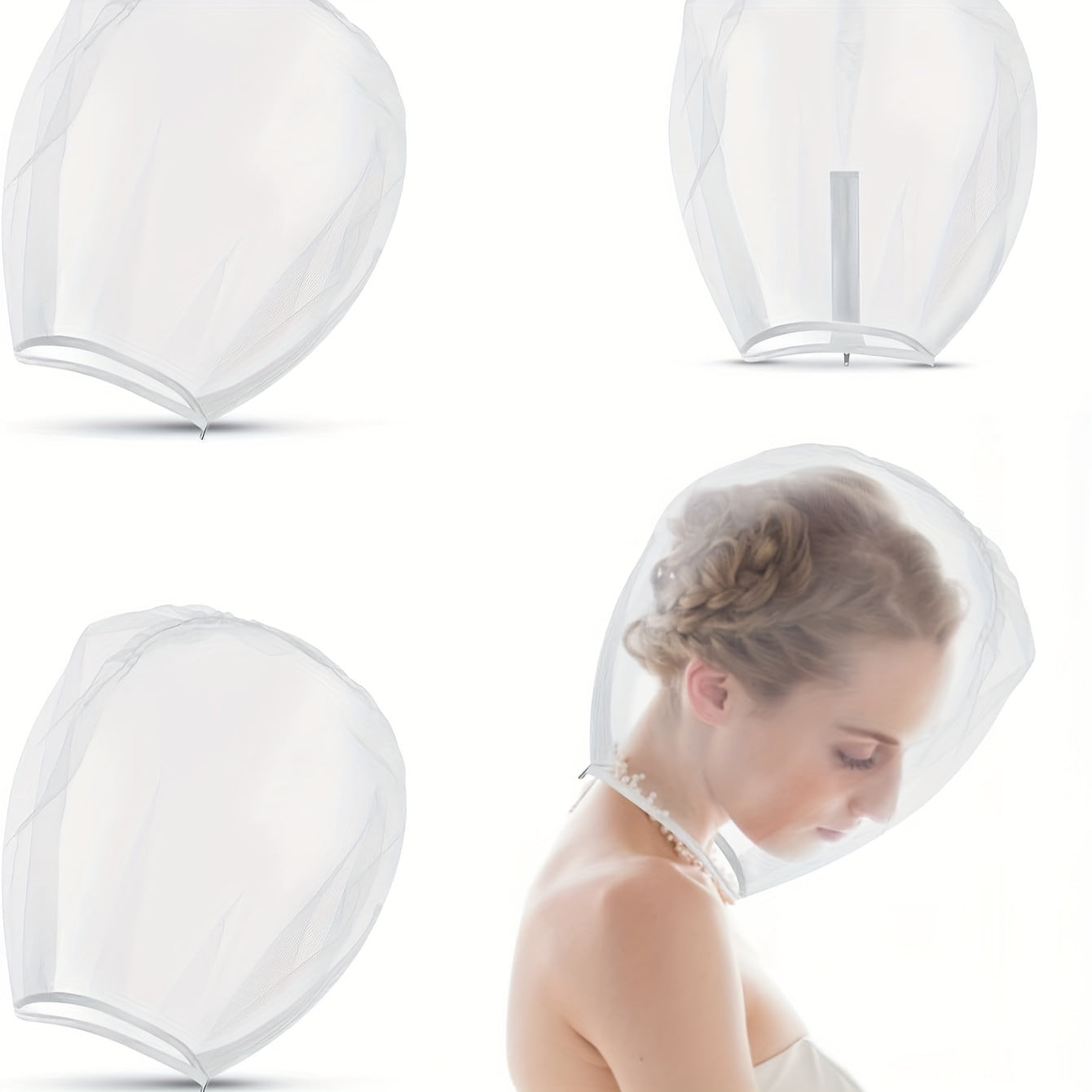 Sheer Tulle Bridal Veil with Elastic Band