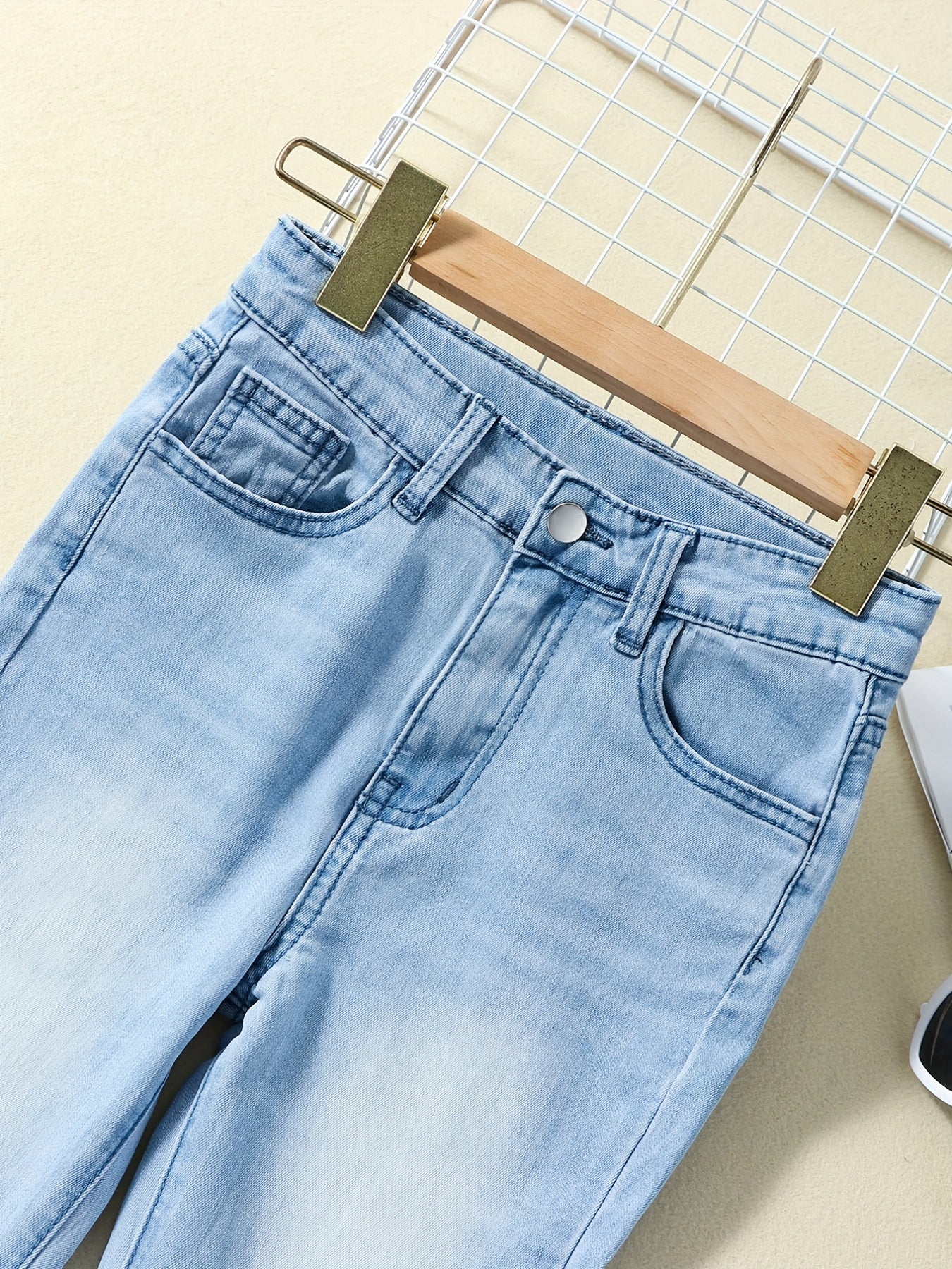 Girls Flare Leg Stretch Denim Jeans Casual For Kids