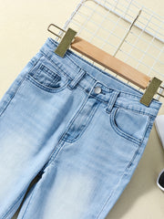 Girls Flare Leg Stretch Denim Jeans Casual For Kids