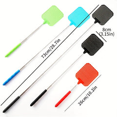 2pcs Telescopic Fly Swatters Durable Plastic Non Slip Handle Indoor Outdoor