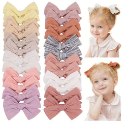 12pcs Baby Girls Bowknot Hair Clips for Travel & Everyday Wear