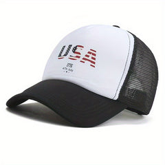 Men's American Flag Mesh Baseball Cap Letter Couple Cap