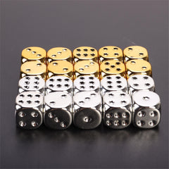 10pcs Golden & Silvery Rounded Acrylic Dices for Bar & KTV