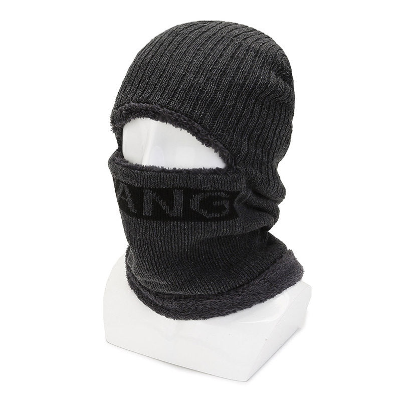 Winter Neck Warmer Fleece Thickened Hat Outdoor Coldproof Warm Knitted Woole