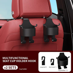 Car Seat Back Hook with Cup Holder and Phone Bracket