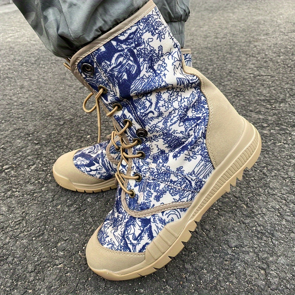 Men's Graffiti Style High Top Boots