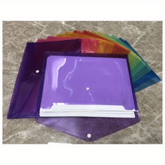 14-Pack Plastic Envelope Bags with Snap Button Clear Document Folders