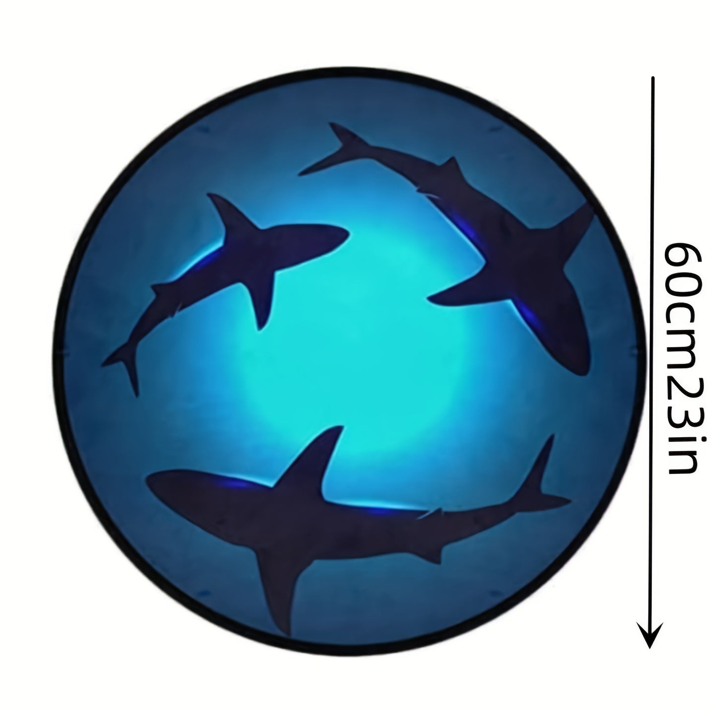 Shark Round Area Rug Non Slip Absorbent Doormat