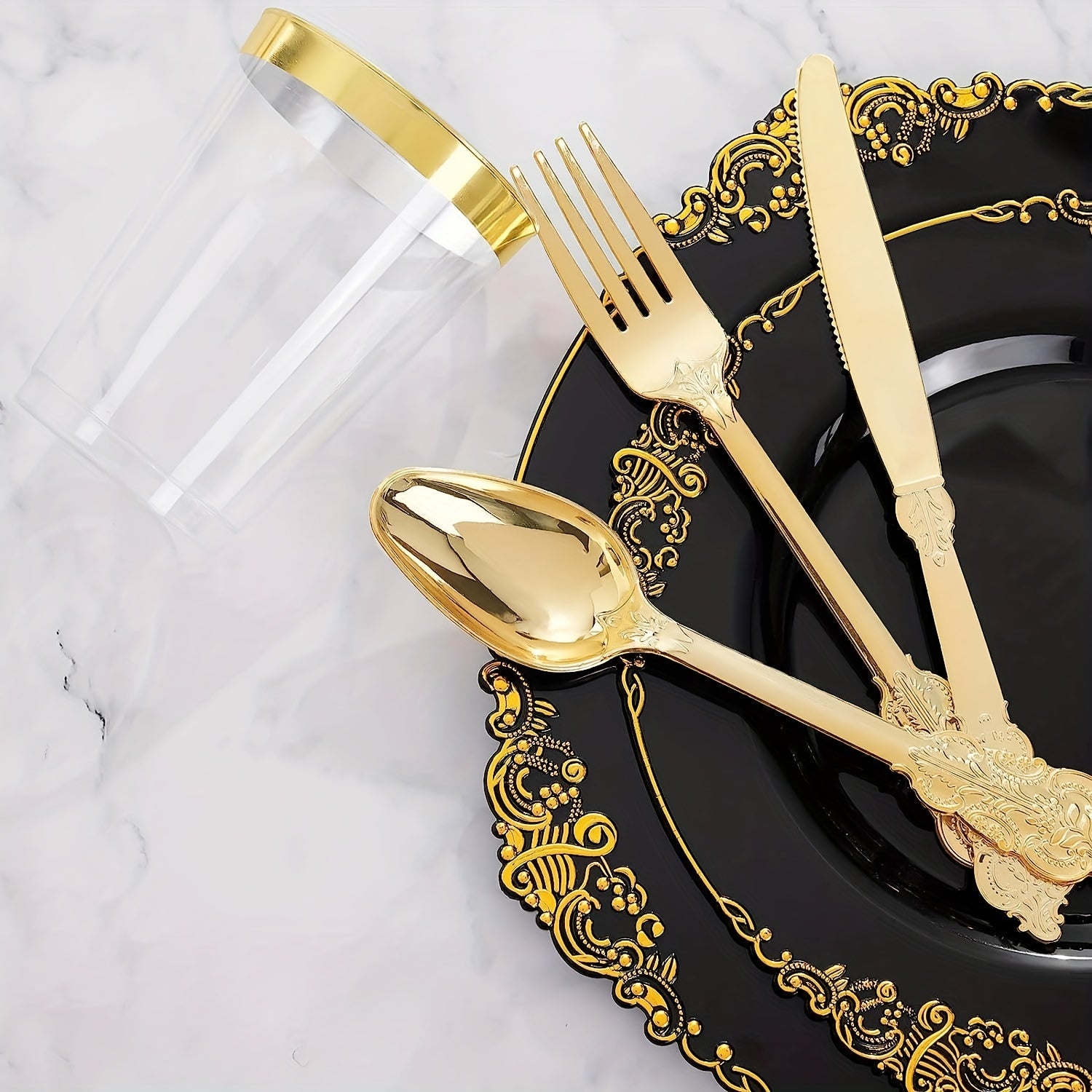 175pcs Disposable Dinnerware Sets for Halloween Party Decor
