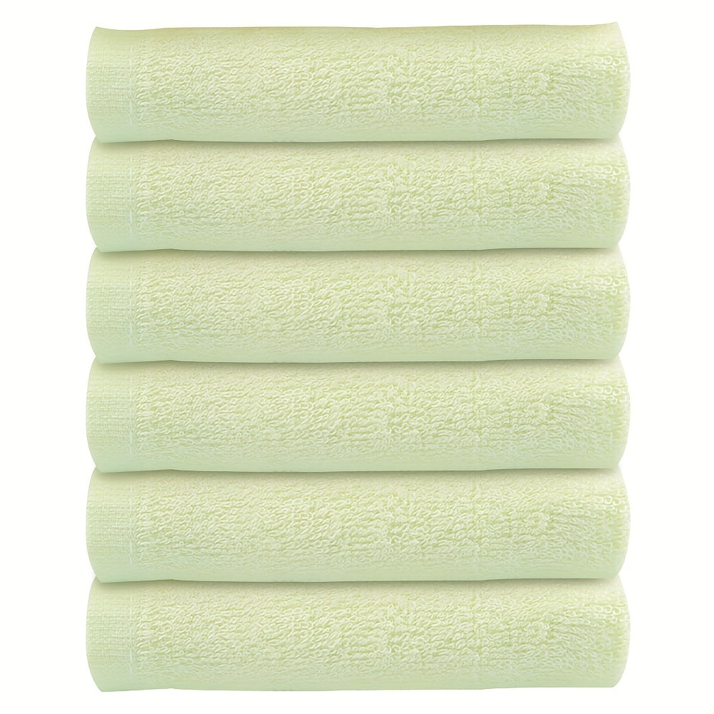 6pcs Bamboo Fiber Square Towel Soft & Absorbent Daily Use 20x20