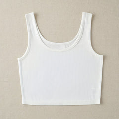 Women's Ribbed Racerback Cropped Sports Tank Top Sleeveless