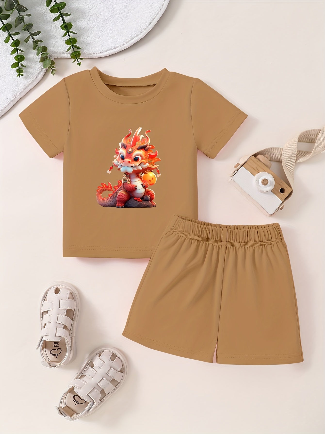 Toddler Cartoon Pattern T-shirt & Shorts Set