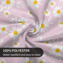 Boho Floral Round Tablecloth Stain Resistant Waterproof Wrinkle Resistant