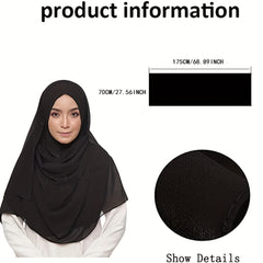 Chiffon Scarf Hijab Shawl Head Wrap Turban Windproof Beach Towel