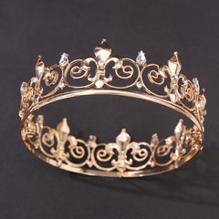 Royal Round Crown Metal Crowns And Tiaras For Cosplay Prom Party Decorations
