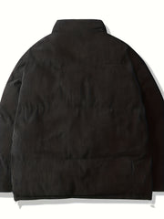 Women's Corduroy Liner Fleece Mock Neck Puffer Coat