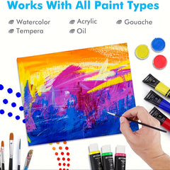 12pcs Easel Set with 6pcs 24x15 Canvas and 6pcs Pine Easel