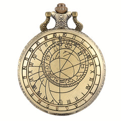 Antique Compass Geometric Pattern Pocket Watch