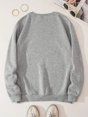 Women's Solid Pullover Sweatshirt Crew Neck Casual Long Sleeve