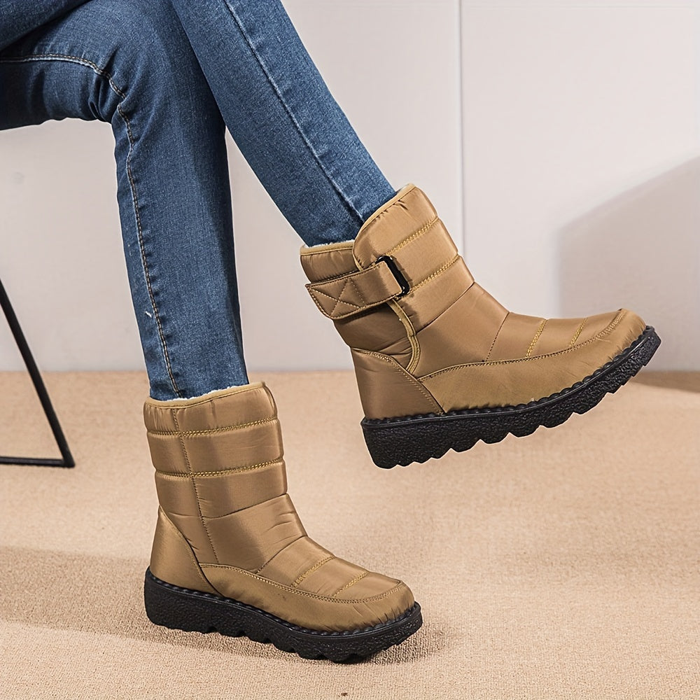 Solid High Tube Snow Boots for Women