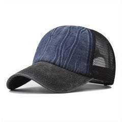 Snapback Trucker Hat Block Grid Baseball Cap Unisex Vintage Peaked Cap Dad Hat