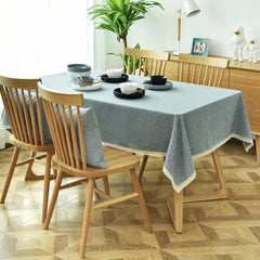 Solid Ingney Lace Tablecloth - Stain Resistant & Waterproof