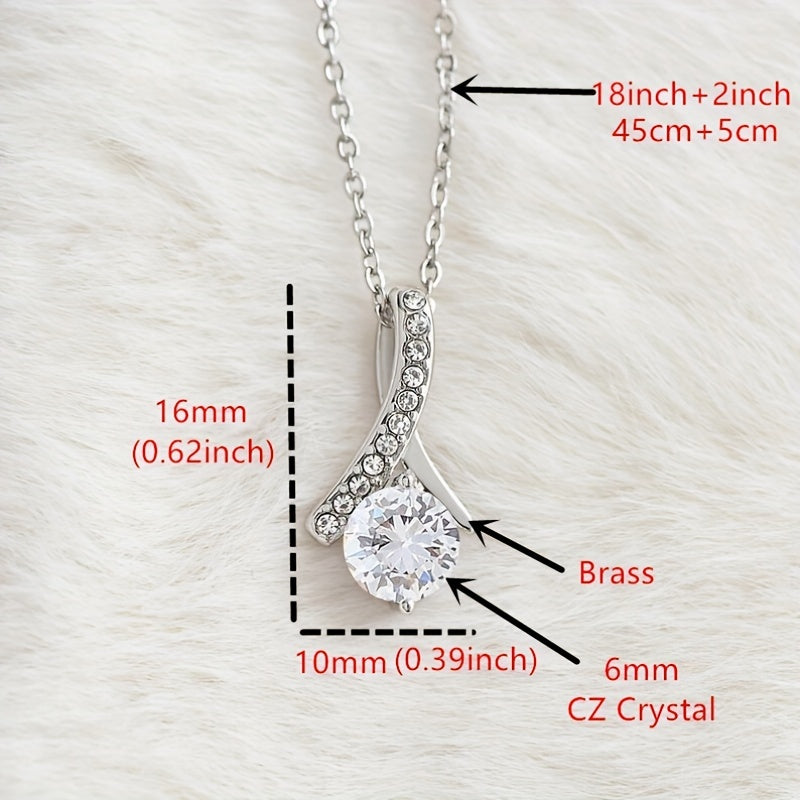 Teardrop Shape Necklace & Card Gift For Granddaughter Birthday